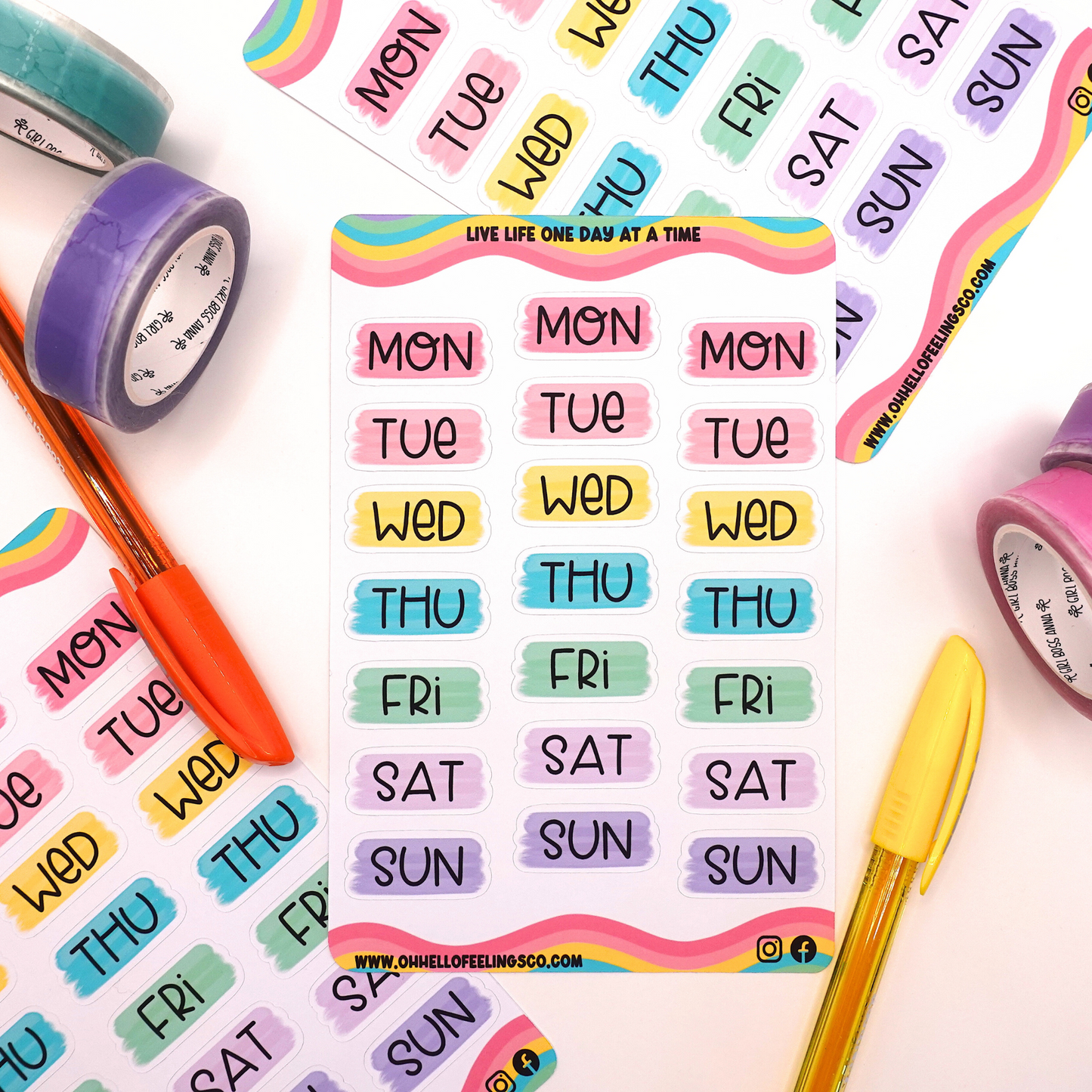 Lined Font Days | Sticker Sheet