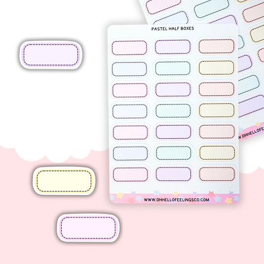 Pastel Half Boxes | Mini Icon Sticker Sheet