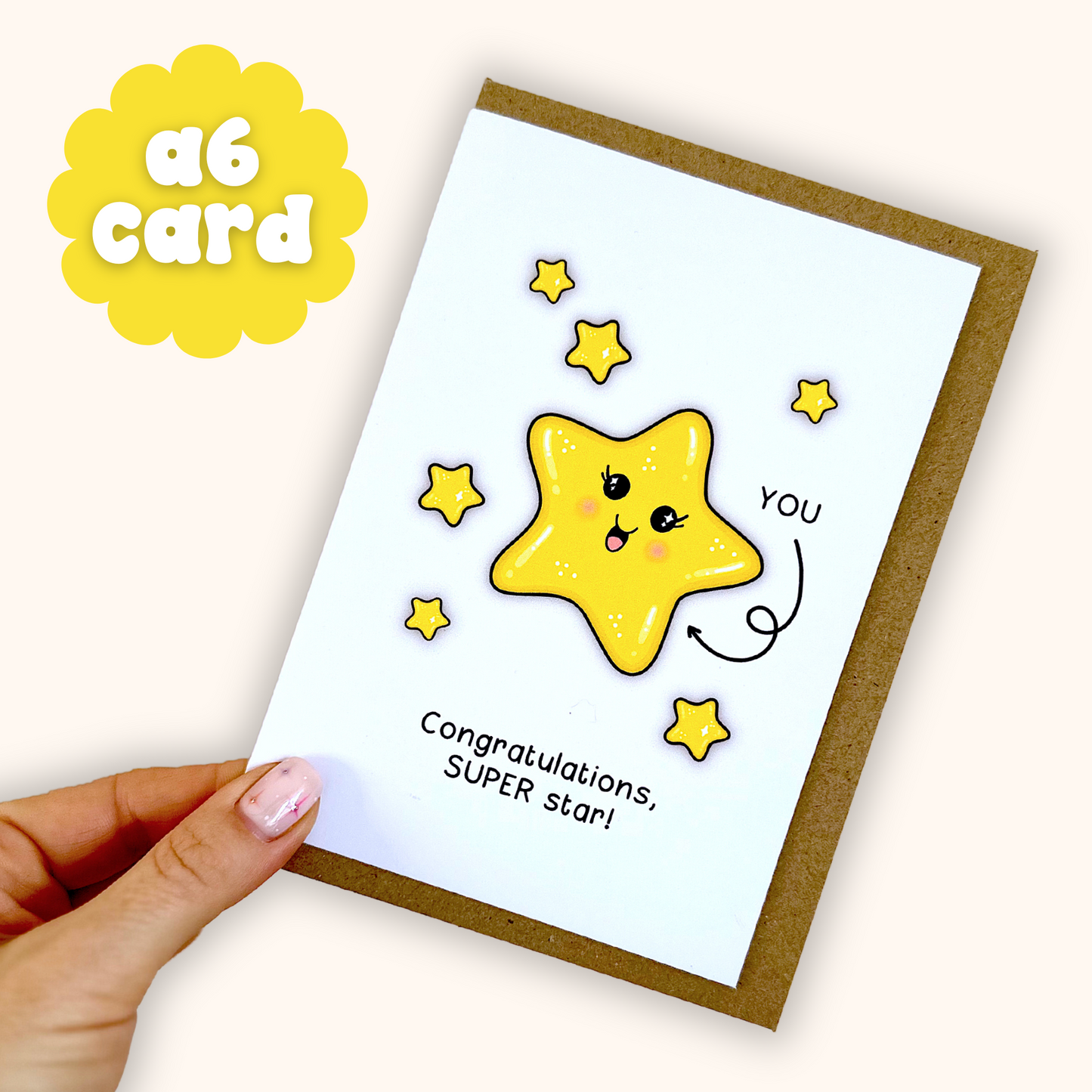 Congratulations Super Star | A6 Greetings Card