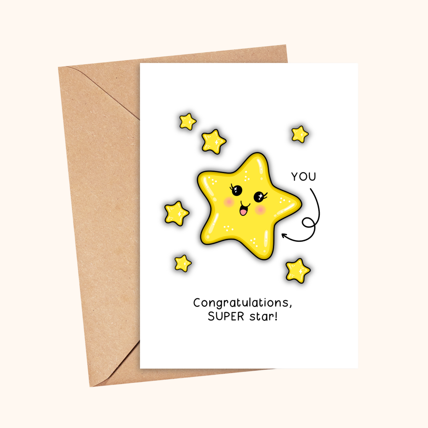 Congratulations Super Star | A6 Greetings Card