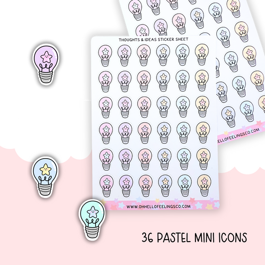 Thoughts and Ideas | Mini Icon Sticker Sheet