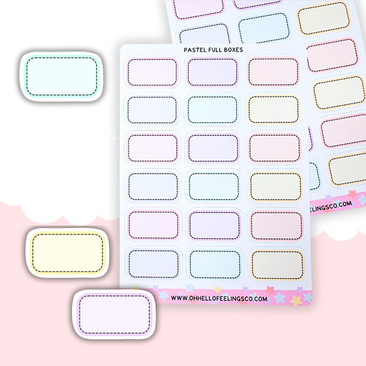 Pastel Full Boxes | Mini Icon Sticker Sheet