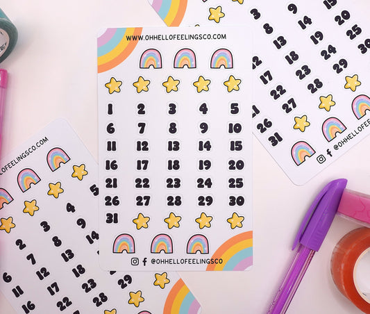 Rainbow Star Dates | Sticker Sheet