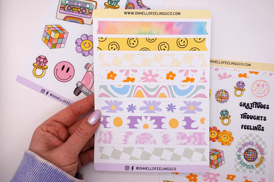 Groovy Washi Strips |  Sticker Sheet