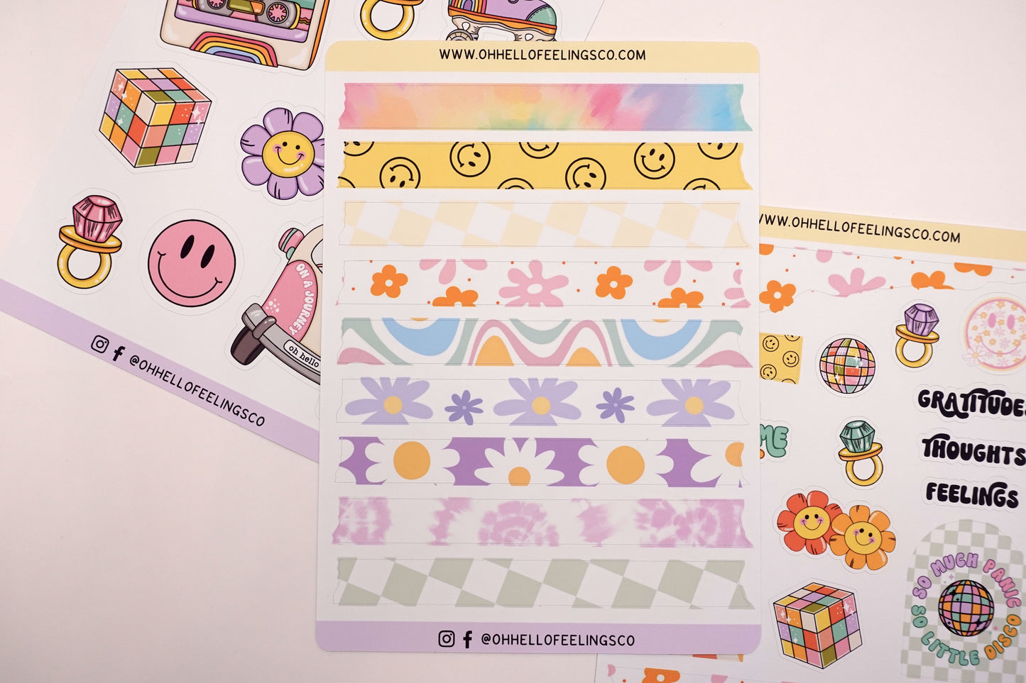 Groovy Washi Strips |  Sticker Sheet