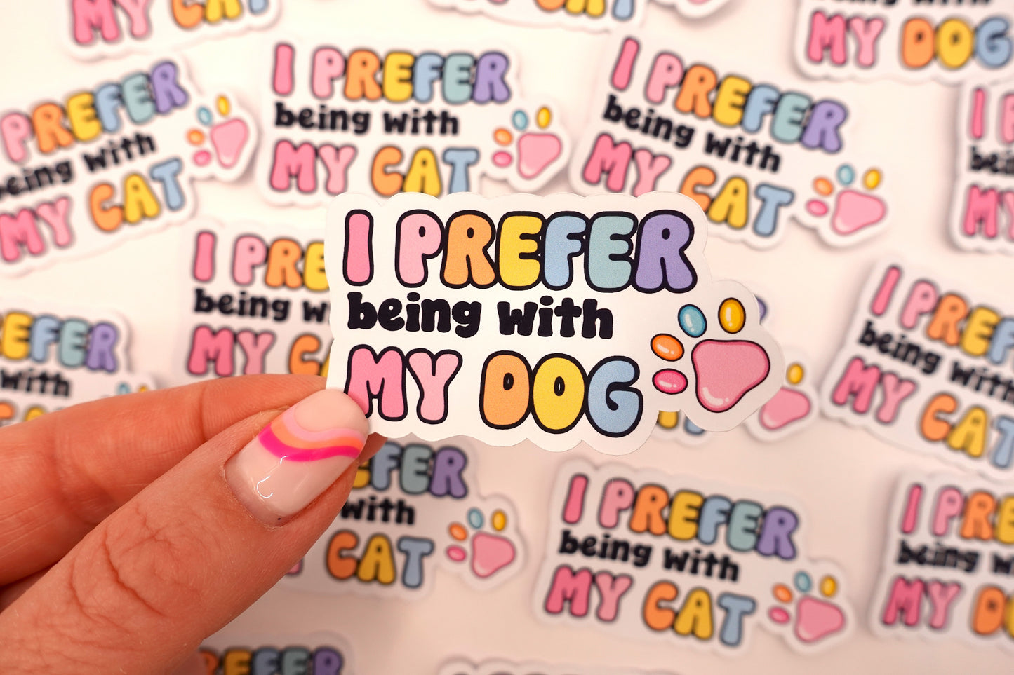 Prefer being with my dog | Feelings Quote Sticker