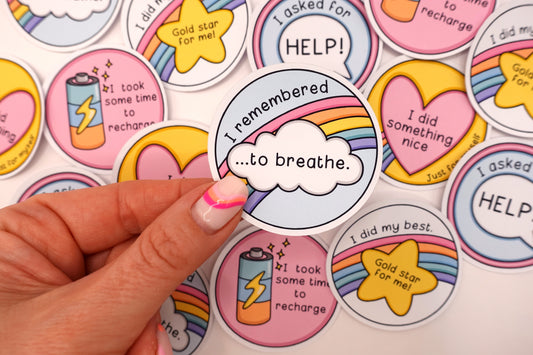 Remembered to breathe - reward | Feelings Quote Sticker