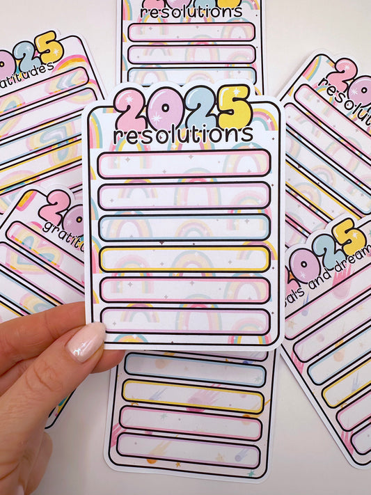 2025 Resolutions Sticker | Tracker Sticker