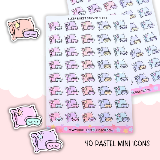 Sleep and Rest | Mini Icon Sticker Sheet